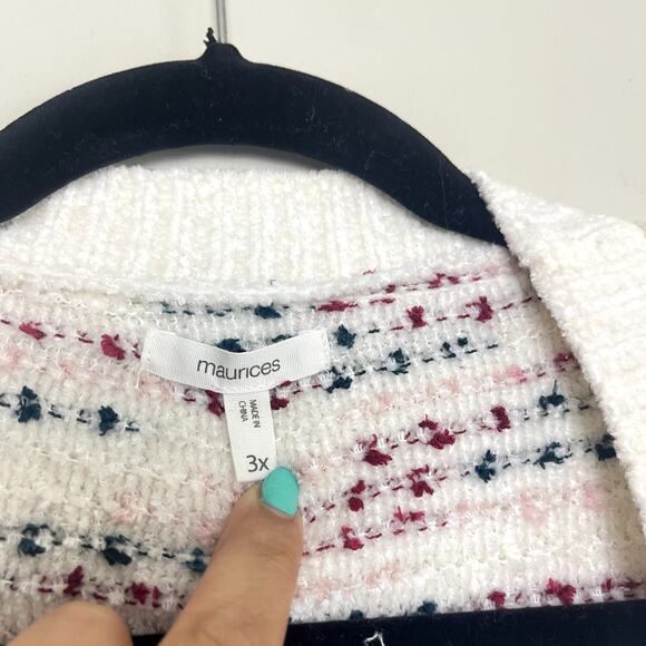 Maurices Pink Textured Cozy Knit Open Front Balloon Sleeve Cardigan Women's 3X - Picture 4 of 6